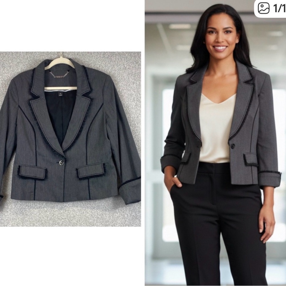 White House Black Market Charcoal Blazer